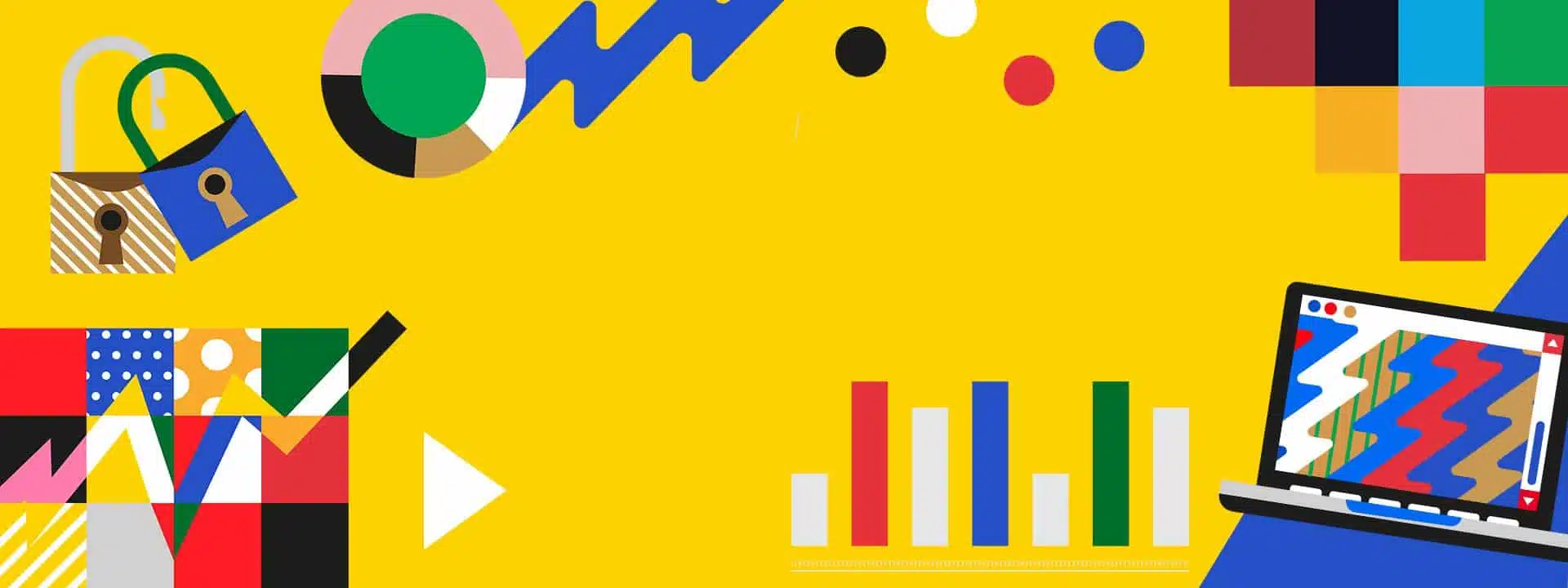 Leinhaeuser Visualisierung Diagramm – flache Illustration in kräftigen Farben als dekoratives Headerbild.