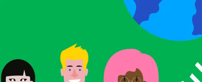 Flache Illustration im Leinhäuser-Design zum Thema Nachhaltigkeit Berichterstattung als dekoratives Headerbild